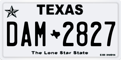 TX license plate DAM2827