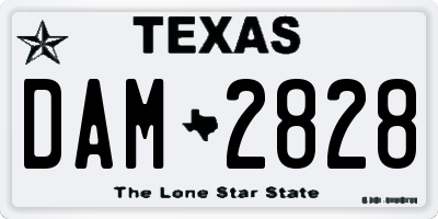 TX license plate DAM2828