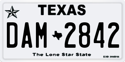 TX license plate DAM2842