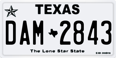 TX license plate DAM2843