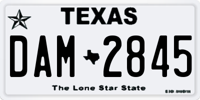 TX license plate DAM2845