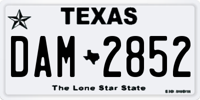 TX license plate DAM2852