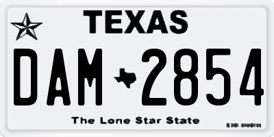 TX license plate DAM2854