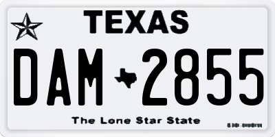TX license plate DAM2855