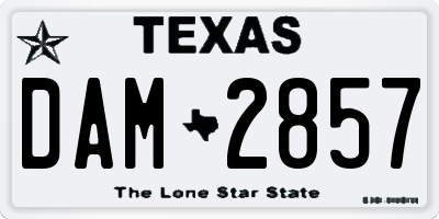 TX license plate DAM2857
