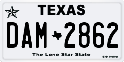 TX license plate DAM2862