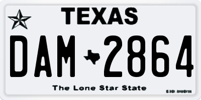 TX license plate DAM2864