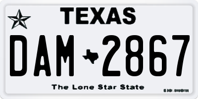TX license plate DAM2867