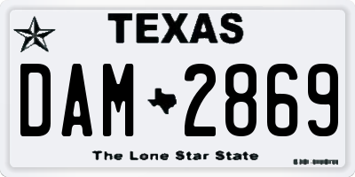 TX license plate DAM2869