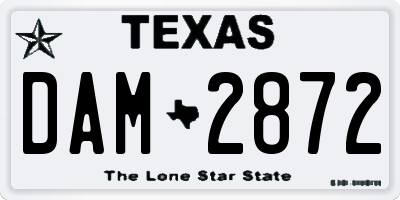 TX license plate DAM2872