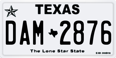 TX license plate DAM2876