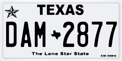 TX license plate DAM2877