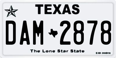 TX license plate DAM2878