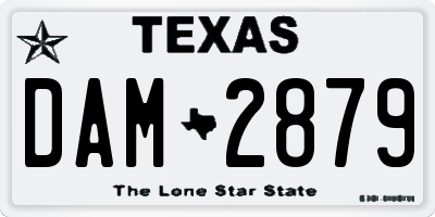 TX license plate DAM2879