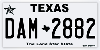 TX license plate DAM2882
