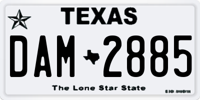 TX license plate DAM2885