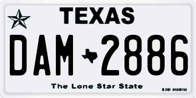 TX license plate DAM2886