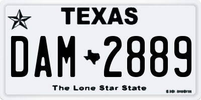 TX license plate DAM2889