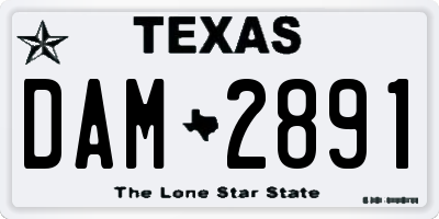 TX license plate DAM2891