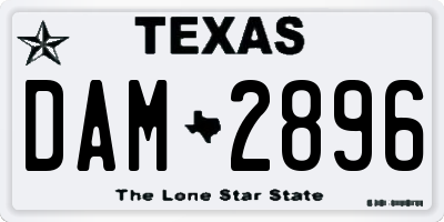 TX license plate DAM2896