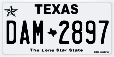 TX license plate DAM2897