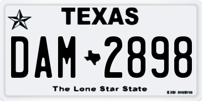 TX license plate DAM2898