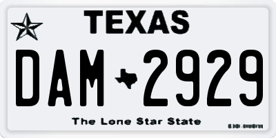 TX license plate DAM2929