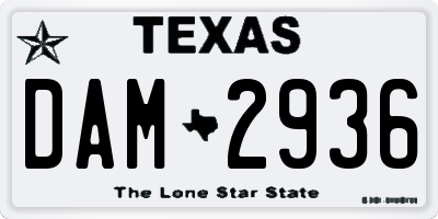 TX license plate DAM2936