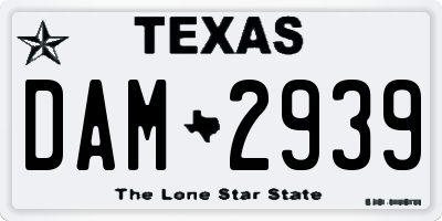 TX license plate DAM2939