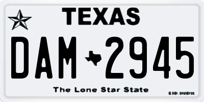 TX license plate DAM2945