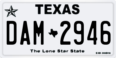 TX license plate DAM2946