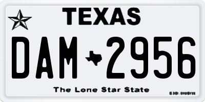 TX license plate DAM2956