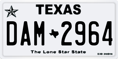 TX license plate DAM2964