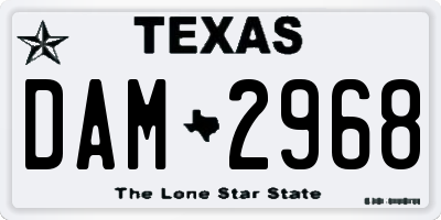 TX license plate DAM2968