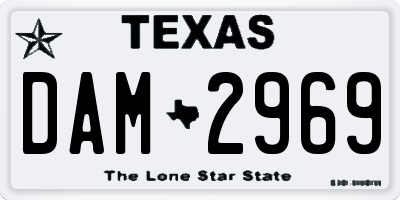 TX license plate DAM2969