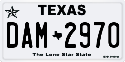 TX license plate DAM2970