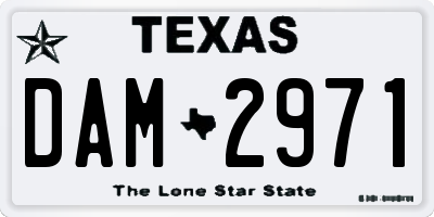 TX license plate DAM2971