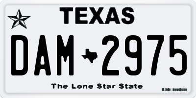 TX license plate DAM2975