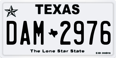 TX license plate DAM2976