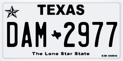 TX license plate DAM2977