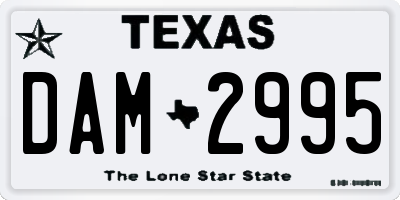 TX license plate DAM2995