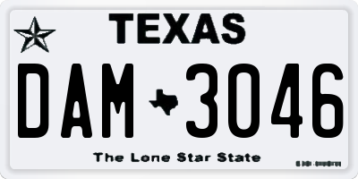 TX license plate DAM3046