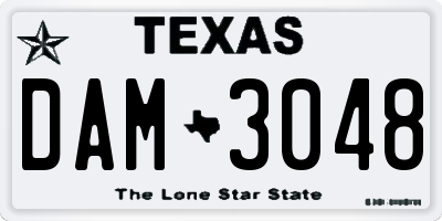 TX license plate DAM3048