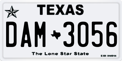 TX license plate DAM3056