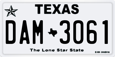 TX license plate DAM3061