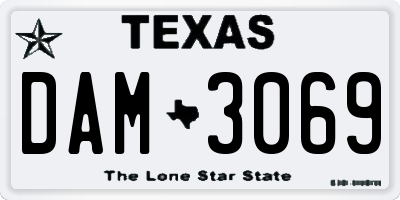 TX license plate DAM3069