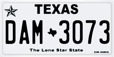 TX license plate DAM3073