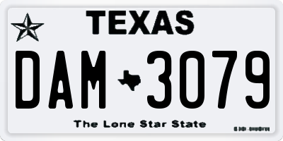 TX license plate DAM3079