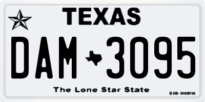 TX license plate DAM3095