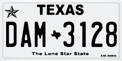 TX license plate DAM3128